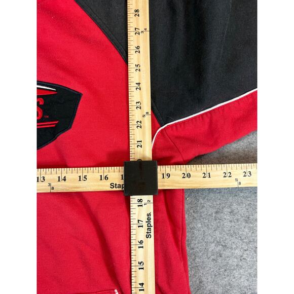 Vintage Y2K Wisconsin Badgers Pullover Hoodie Boys Large Red Nike Chest Swoosh - Picture 3 of 4